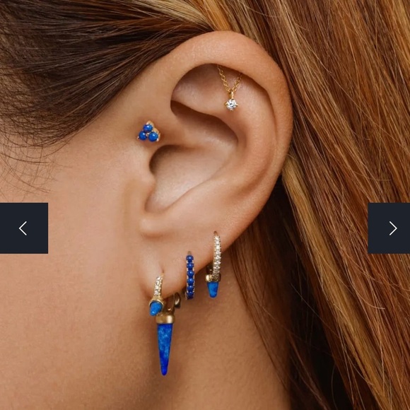 SOLD!! Maria Tash Prong Set Diamond Drape Threaded Stud Earring - Picture 5 of 12